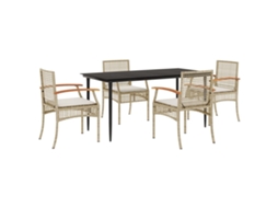 Garden Dining Set, Garden Dining Sets Vidaxl Bege Rattan / Vime (160 X 80 X 74 Cm)