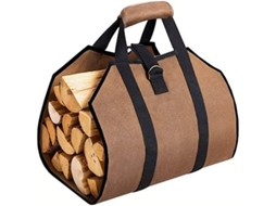 Bolsa de lona para lenha (99x41 cm), para uso externo, alças reforçadas, transporte pesado