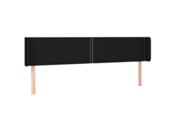 Cabeceira de Cama com Abas Tecido Preto MAISON EXCLUSIVE (163x16x78 cm)