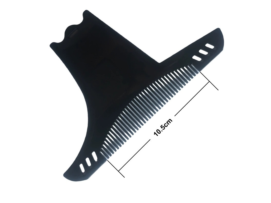 Molde Para Barba E Bigode Em Abs, 0,3 Cm, Preto Elysve