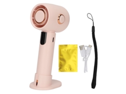 Ventoinha De Mão Com Visor Digital, Sem Pás, Turbina, Usb, Rosa