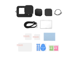 Capa protetora Andoer para câmera esportiva com moldura, protetor de lente de vidro temperado e tampa para GoPro 10 e 9.