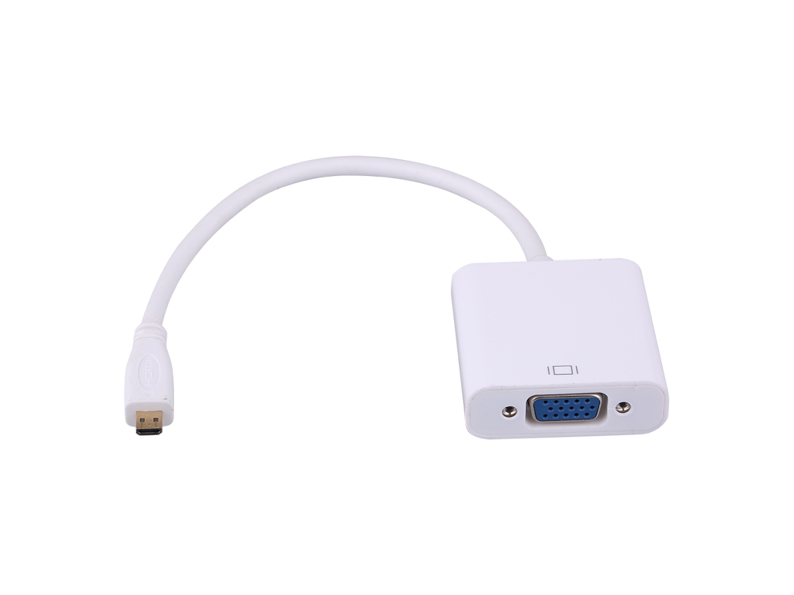 Cabo Adaptador Micro Hdmi Para Vga Com Áudio Gold Plated 1080p Branco