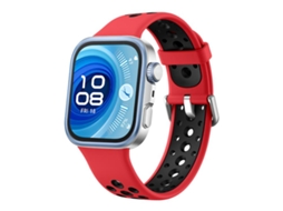 Bracelete para Huawei Watch Fit 4 Pro / Fit 4 / Fit 3 Silicone Bicolor com Furos Redondos Vermelho Vibrante XIAOMOYU