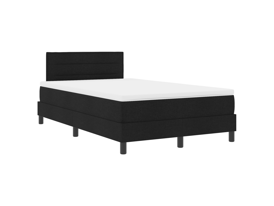 Conjunto 1 Cama Box Vidaxl Preto Tecido (120 X 190 Cm)