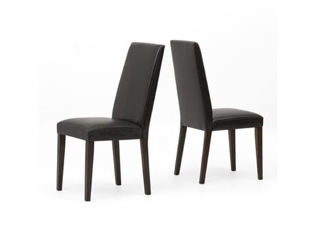 Conjunto de 2 Cadeiras Zen Dark Brown Pés em Madeira Maciça Cor Wengué BOX FURNITURE