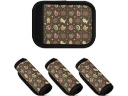 Conjunto De 4 Alças Bagagem Em Neoprene Marrom, Acessórios Bagagem Festas De Halloween E Raves
