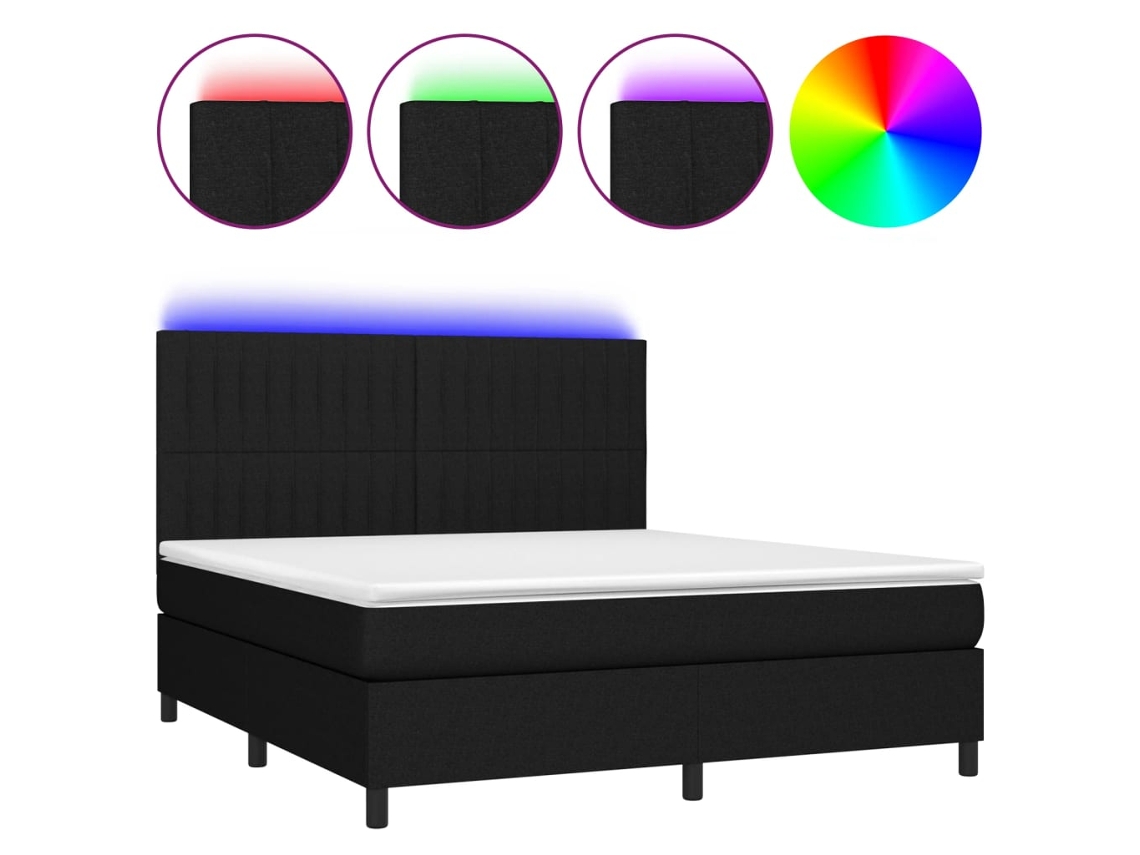 Box Spring Bed, Box Spring Beds Vidaxl Preto Tecido (160 X 200 Cm)
