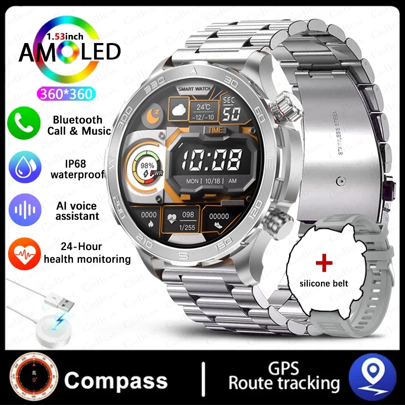 Smartwatch com Gps, Nfc e Chamada Bluetooth MDUG (prateado)