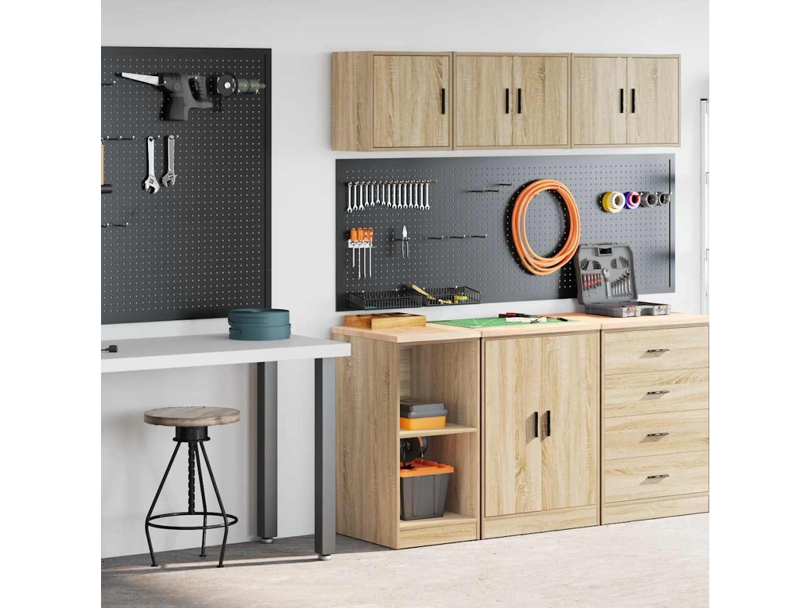 Vidaxl Armários De Garagem 2pcs Derivados De Madeira Carvalho Sonoma