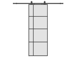 Sliding Door, Sliding Doors Vidaxl Preto Vidro (76 X 205 Cm (200 Cm Sliding Rail))