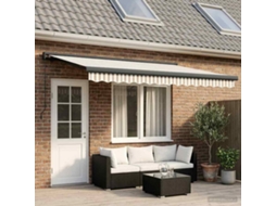Vidaxl Toldo Retrátil Cinza Claro E Branco 400 × 300 Cm