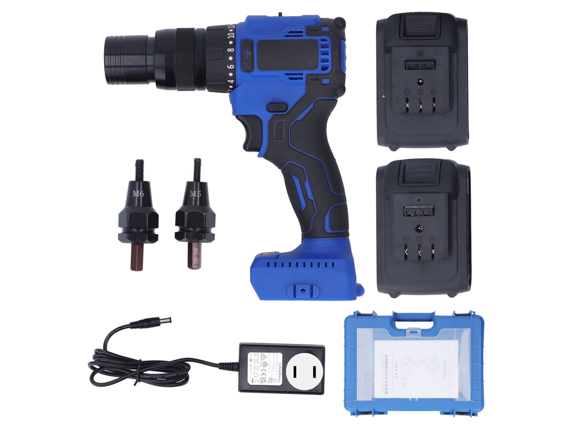 Kit De Pistola De Rebites Sem Fio M5 M6 Vante (ajuste De Torção E Luz Led)