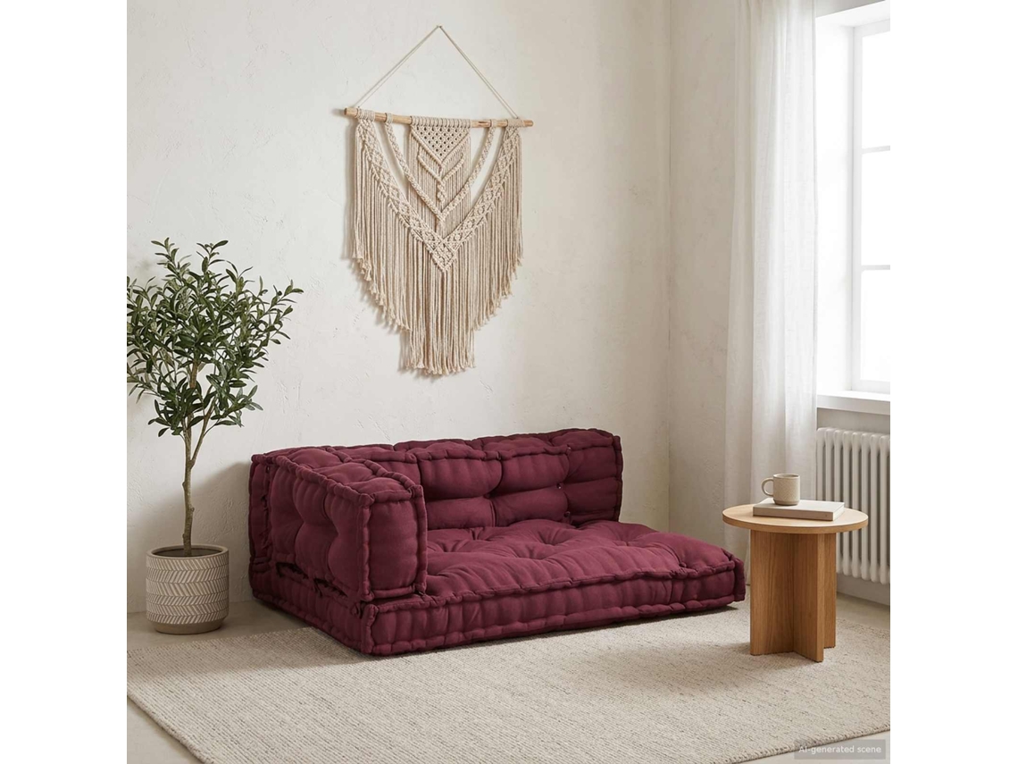 Vidaxl Travesseiro Para Sofá Pallet 3 Pcs Maroons 120 X 80 X 38 Cm