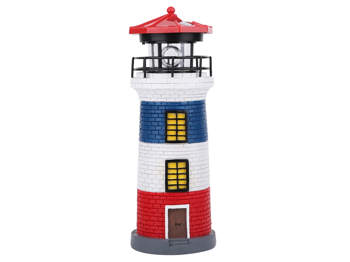Farol Solar Rotativo IP65 com Luz Automática em Resina | S/MARCA