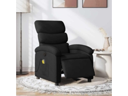 Vidaxl Poltrona Reclinável De Massagens Elétrica Tecido Preto