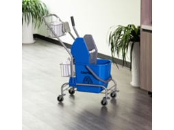 Balde de Prensa Profissional para Carrinho de Limpeza 26l com Cesto de Armazenamento Sun. 73x45x95 Cm Azul