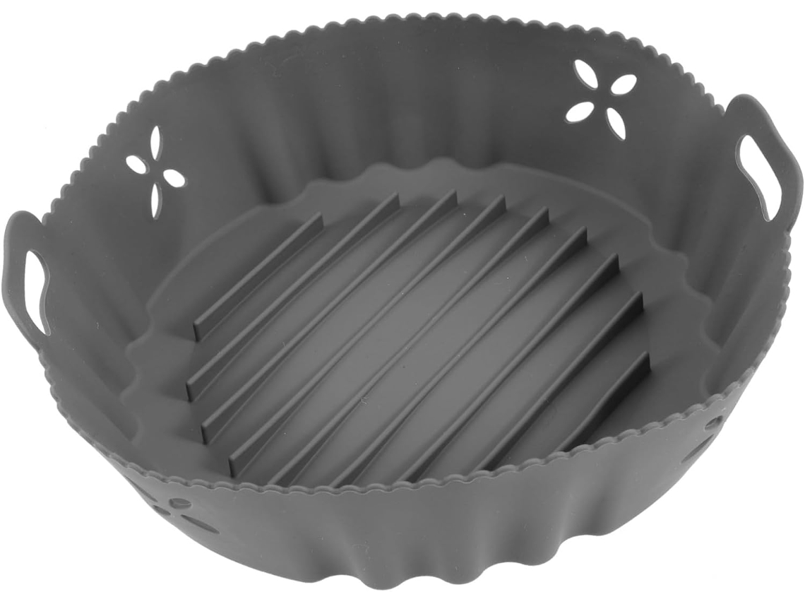 Recipiente de Silicone para Fritadeira a Ar, Reutilizável, com Revestimento Antiaderente e Alça,, CHABERLU