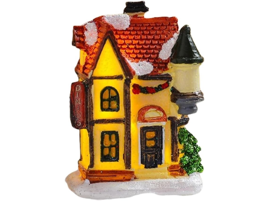 Luminária Noturna De Natal Portátil A Bateria Decoração Resina Para