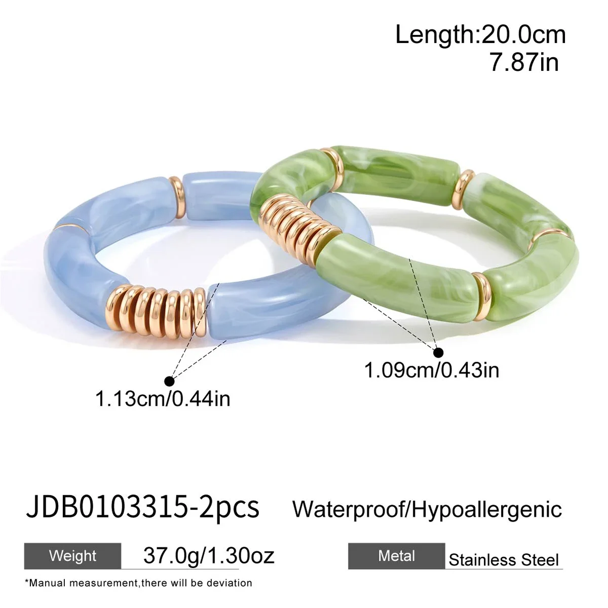 Conjunto De Pulseiras De Resina Degradê, Estilo Boêmio Retrô Hipoalergênico