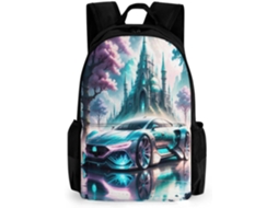 Mochila Escolar Infantil Com Estampa Carro Corrida Impressa Em 3d, Ideal Para Meninos Meninas Do Ensino