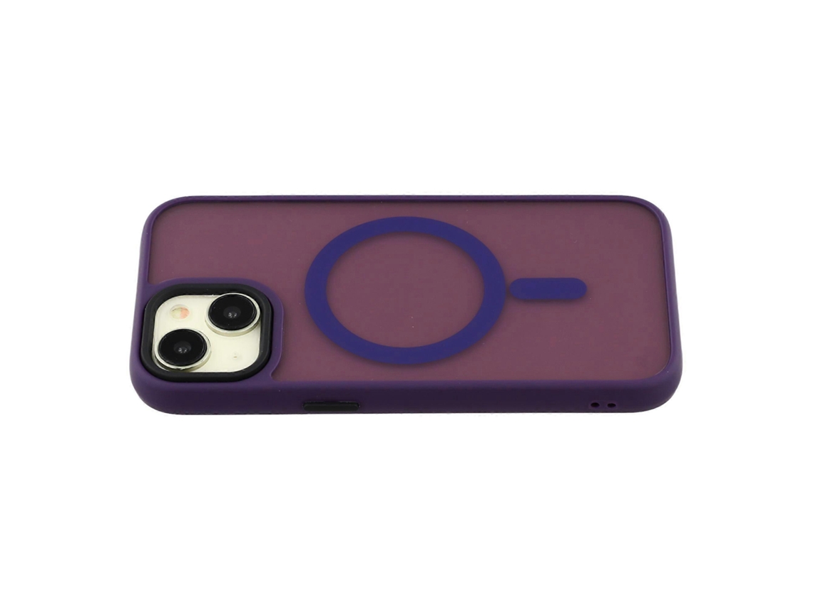 Capa Tkdaddy Para Iphone 15 Compatível Com Magsafe Skin-touch Pc Capa De Tpu Roxo Escuro