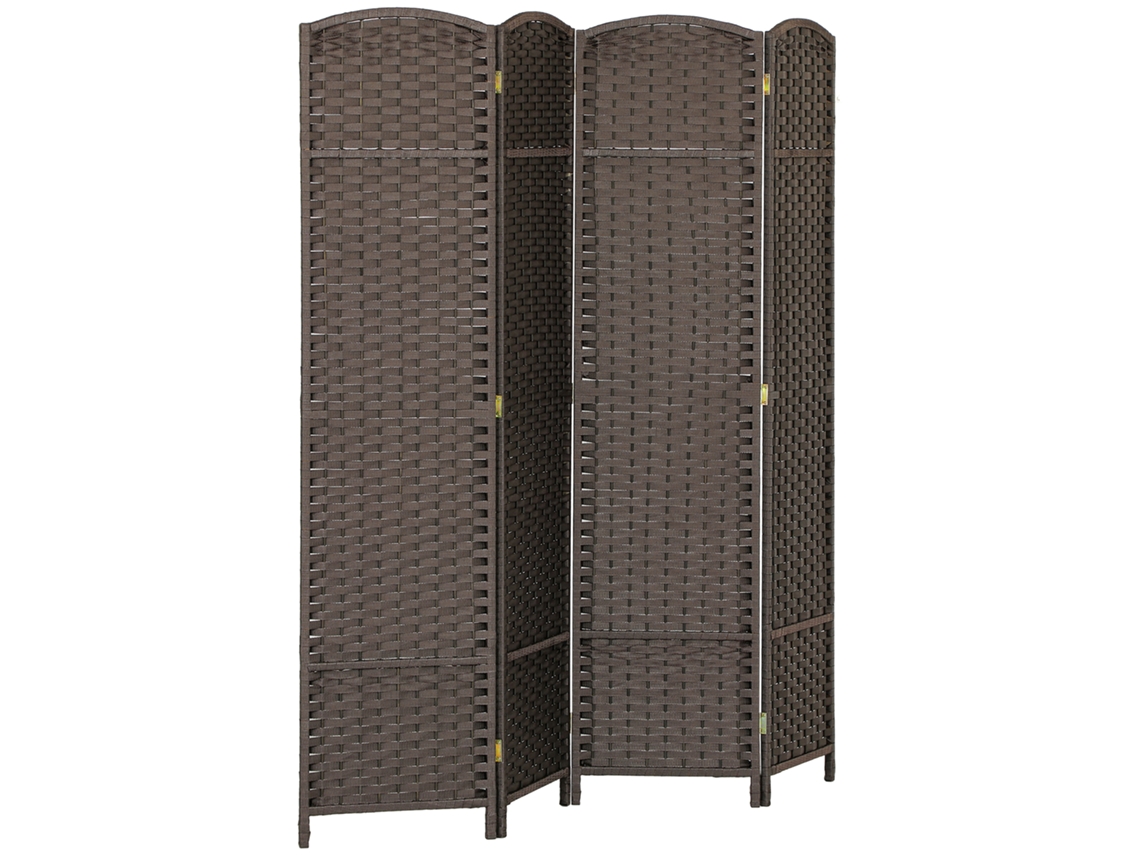 Biombo Polipropileno e Madeira de Pinho Cor Marrom 160x1,6x170 cm Homcom