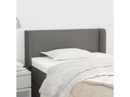 Cabeceira De Cama C/ Abas Tecido 83x16x78/88 Cm Cinzento-escuro
