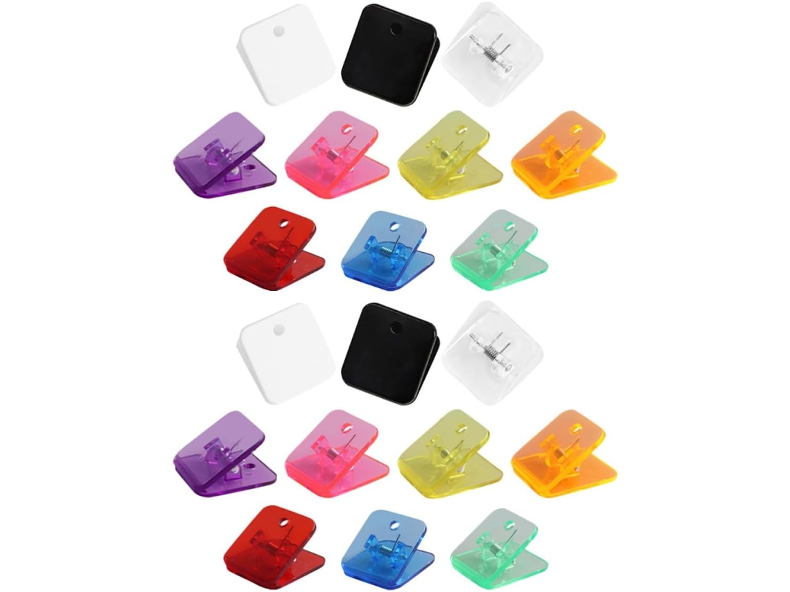 Clips De Papel Quadrados Multifuncionais Plástico Stobaza, Pacote Com 20 Unidades, Design Compacto E Eficiente Para