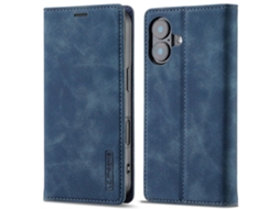 Compre Lc.imeeke Para Iphone 16 Capa Tipo Carteira De Couro Em Microfibra, Azul
