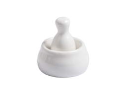 Mini Pilão e Almofariz de Cerâmica Branca, Perfeito para Triturar Tabletes, Também Adequado Moer Especiarias, Ervas, Etc. AQUAFORGE