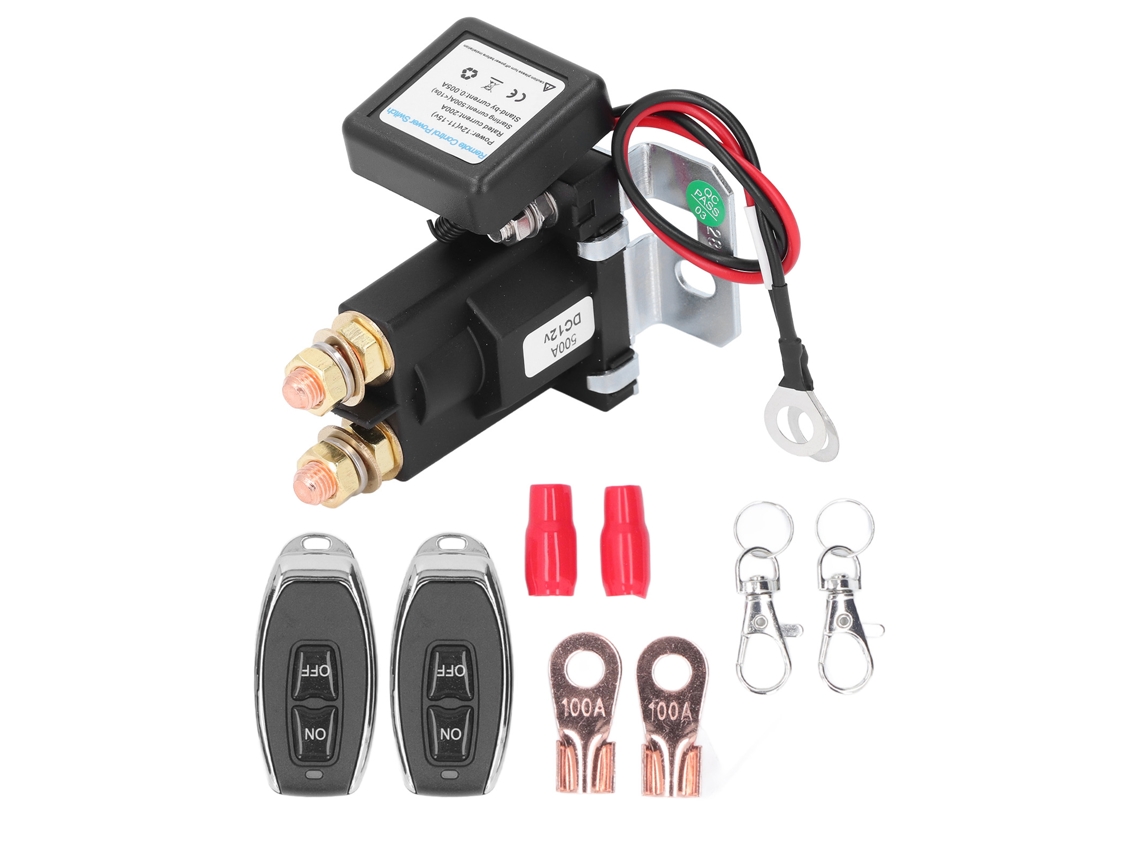 Interruptor De Relé Com Controle Remoto Sem Fio À Prova D'água 12v 500a Com 2 Controladores