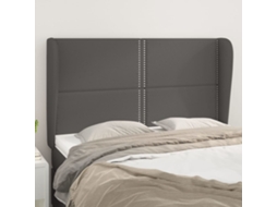 Vidaxl Cabeceira Cama C/ Abas Couro Artif. 147x23x118/128 Cm Cinzento