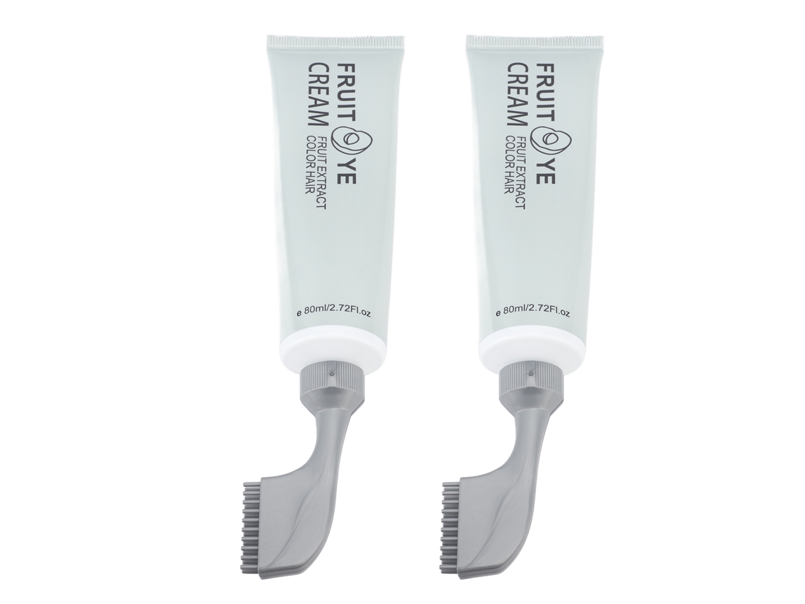 Creme De Tinta Para Cabelo À Base De Plantas E Frutas 2pcs 80ml Com Pente Aplicador Para Coverage De Cabelo Cinza Resultados Duradouros
