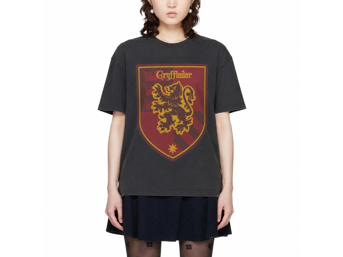 Rockinstone Harry Potter Griffindor Emblem Black T-shirt Size:s