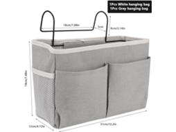 Lurelia Bolsa De Cabeceira, Suspensa, Com Bolsos, Em Ferro, Para Cama, Branco