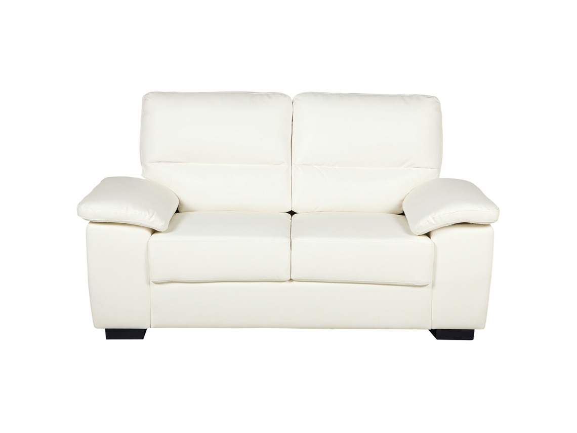 Sofá de 2 Lugares BELIANI Vogar de Pele Sintética Branco Creme 156x74x90