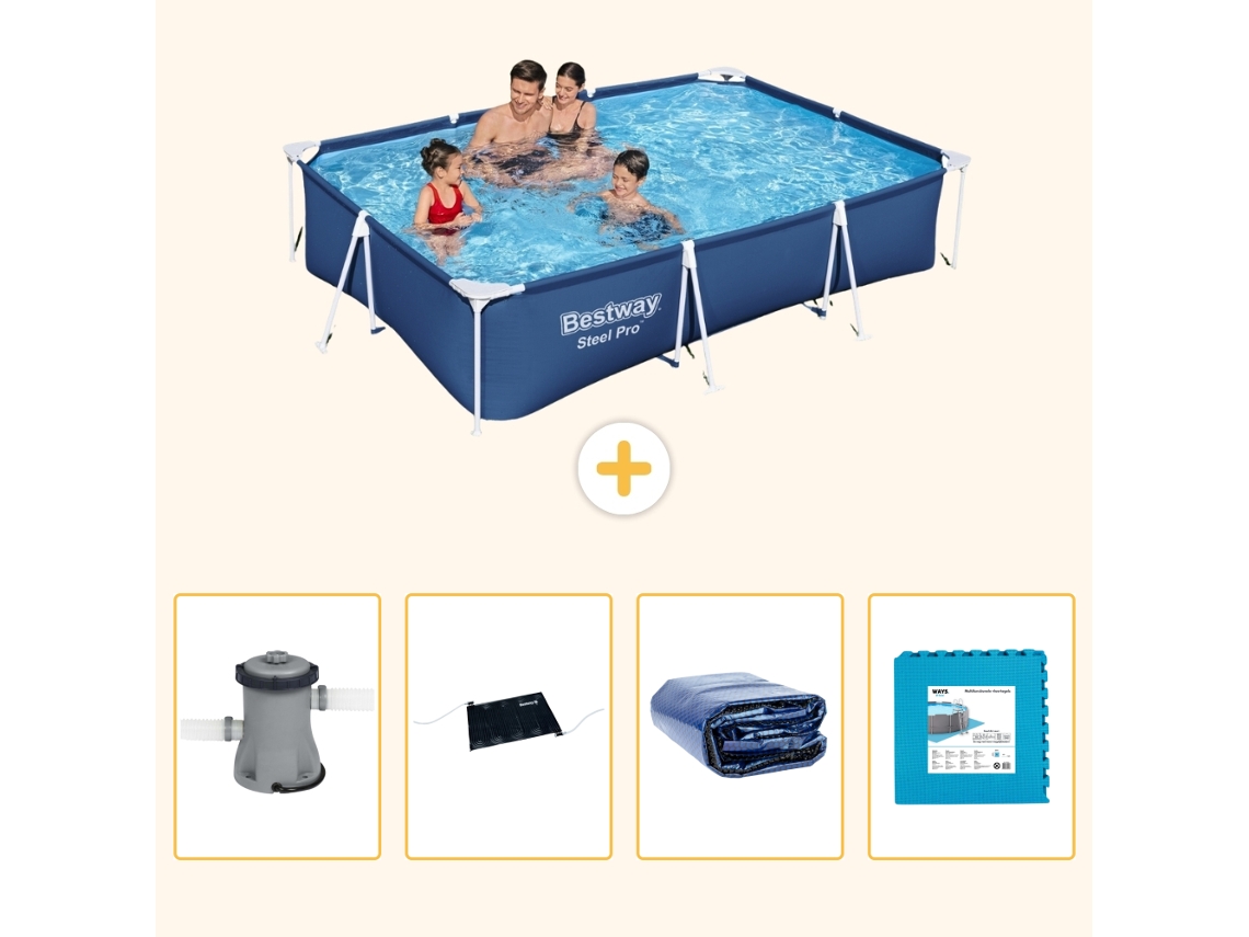 Bestway Piscina Bestway Steel Pro Retangular - 300x201x66 Cm - 5-peças S340
