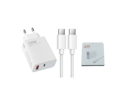Adaptador 120w Para Linha Xiaomi, Cabo Tipo-c Duplo, Rendimento Ideal E Seguro