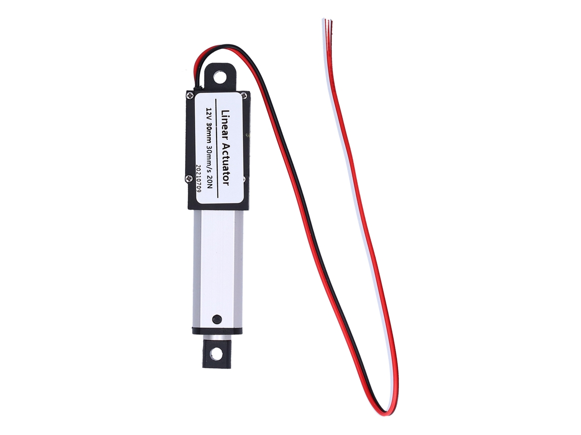 Atuador Linear Elétrico Mini 30mm 12v 20n 30mm/s Com Proteção Contra Curto E À Prova De Água Ip60