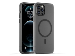 Capa Híbrida Translúcida Para Iphone 12 Pro - Tpu E Pc Com Magsafe | Fosca - Preta