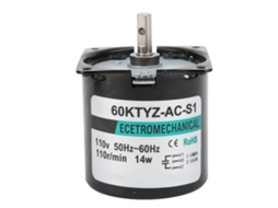 Yuru motor Síncrono de Ca 14w Imã Permanente Baixa Velocidade 110rpm Alta Torção Eixo Central 2 way Controle Ac110v