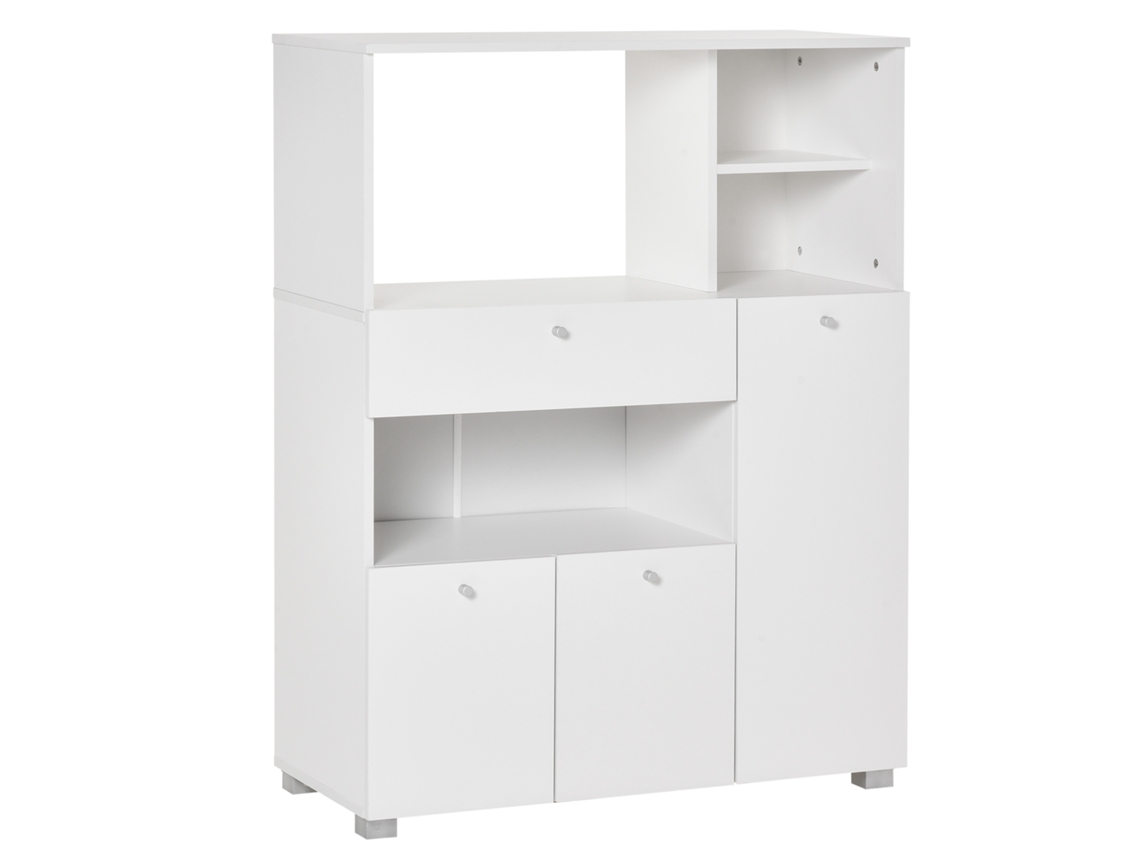 Aparador Cozinha 2 Portas 1 Gaveta com prateleiras 90x40x120cm Branco efeito mármore S/MARCA