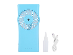 Ventilador Mini Spray Portátil Usb Recarregável Azul