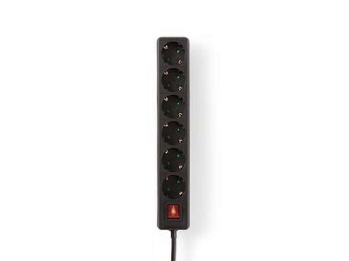 Extensão Nedis C/ 6 Saídas Interruptor 1.5m 3680W Preto