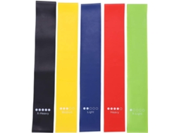 Kit Com 5-faixas Elásticas Circulares De Yoga Keenso Para Exercícios Resistência, Academia, Fitness, Pilates