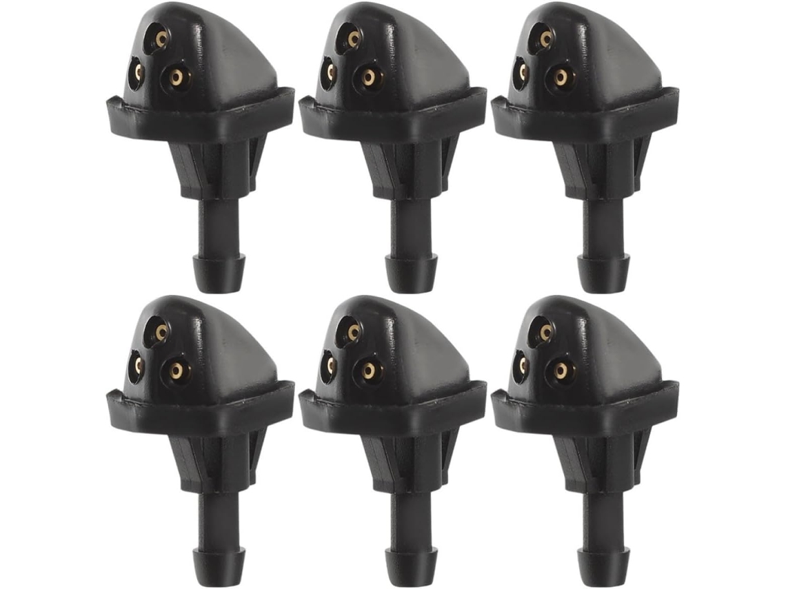 Conjunto de 6 palhetas de limpador de para-brisa de reposição para carro, com 3 lâminas, peças em ABS e cobre.