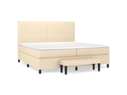 Box Spring Bed, Box Spring Beds Vidaxl Creme Tecido (200 X 200 Cm)