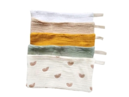Conjunto De 5 Toalhas Quadradas De 4 Ninhadas Para Bebês, Macias E Respiraveis, Babador Para Recém-borns, Lenço Pequeno Para Bebês, Enjunt