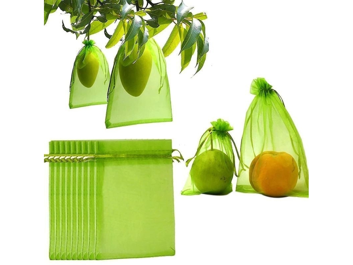 Bolsas de proteção para frutas e verduras Fasst, rede anti insetos e pássaros, reutilizável e ecológica para jardim